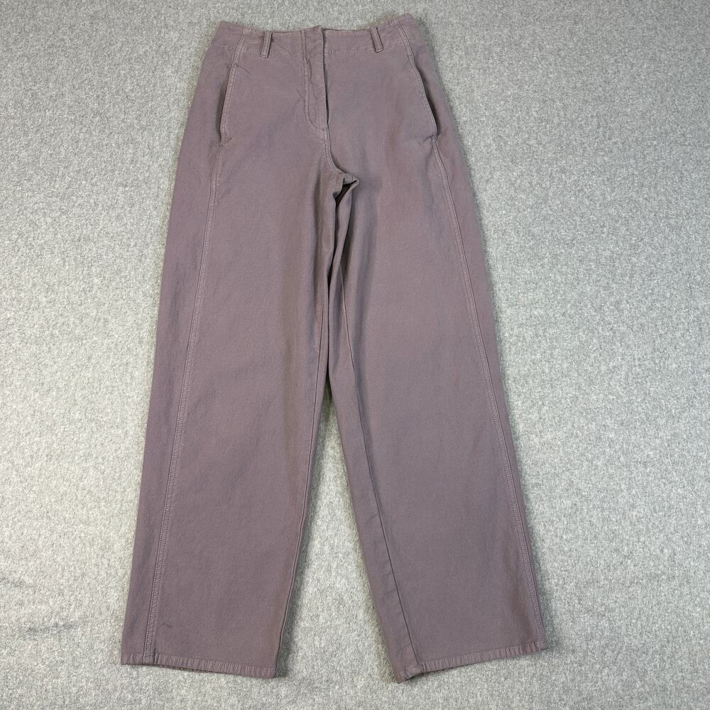 Wilfred Free Wide Leg Pants WMNS SZ 2 Purple High Rise Lavendar Cotton Straight